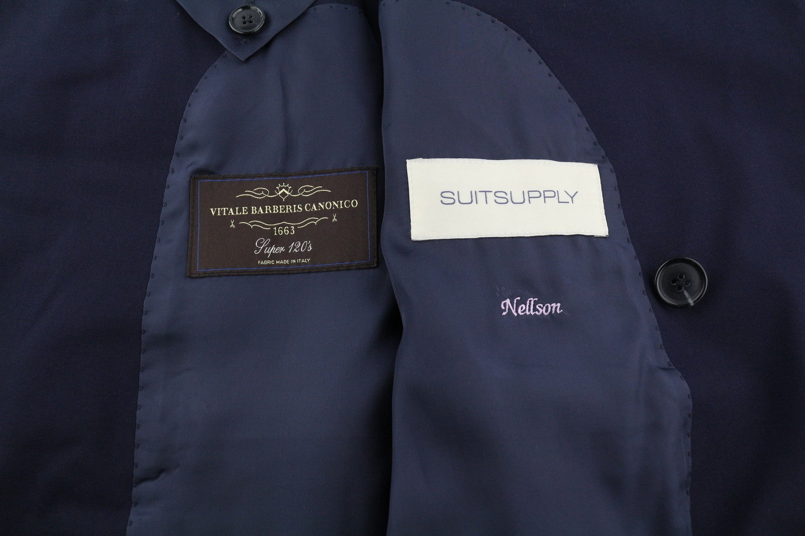 SUITSUPPLY La Spalla Men's Blazer UK30R Navy Wool Double Breasted Peak Lapel