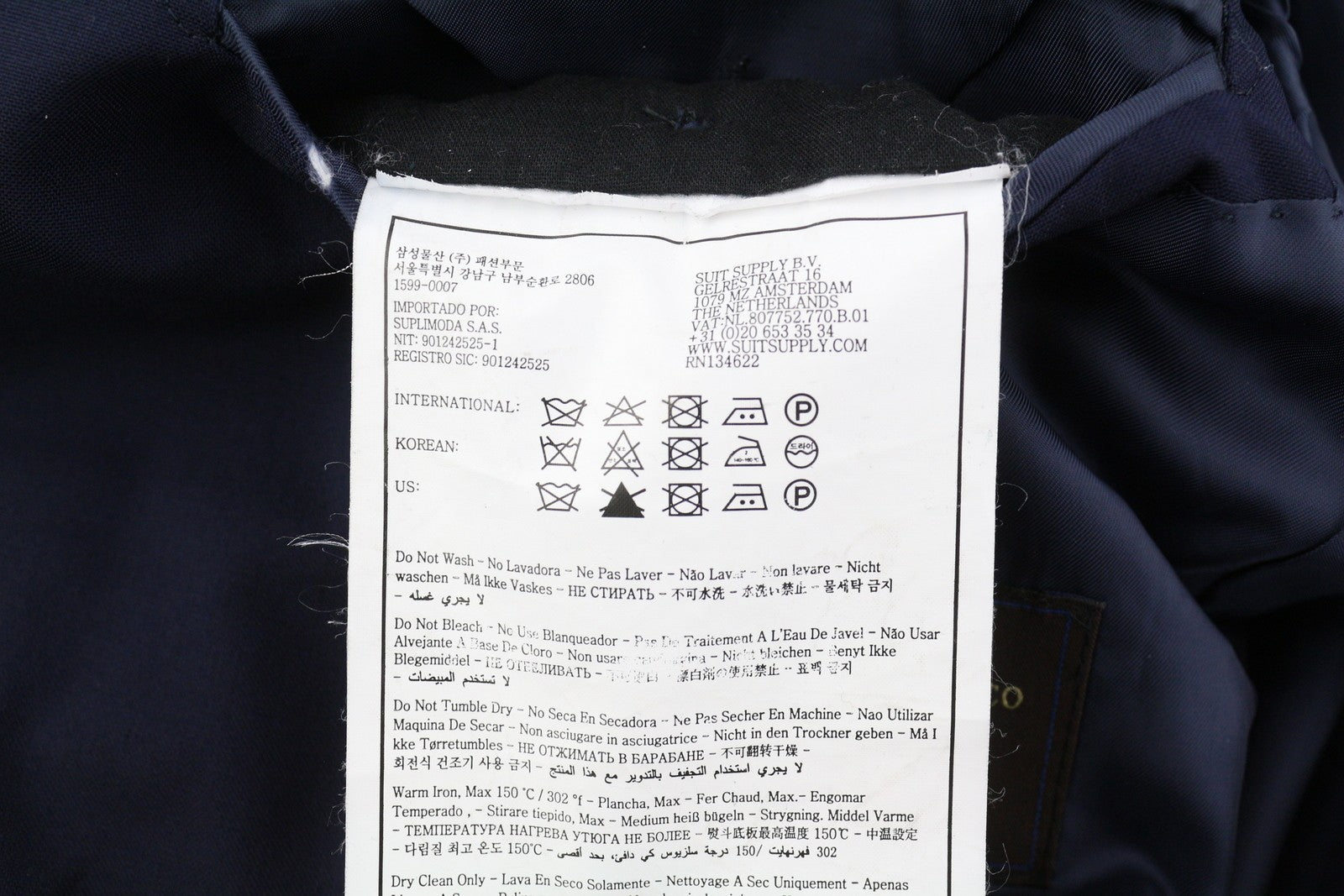 SUITSUPPLY La Spalla Men's Blazer UK30R Navy Wool Double Breasted Peak Lapel