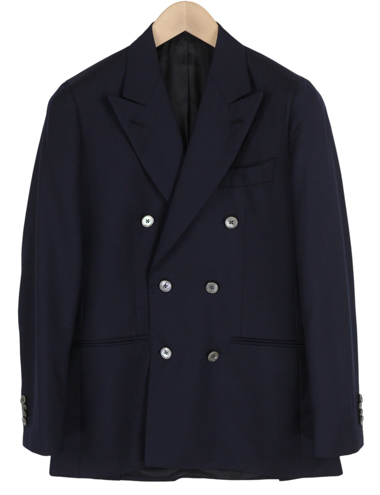 SUITSUPPLY La Spalla Men's Blazer UK32R Navy Wool Double Breasted Peak Lapel