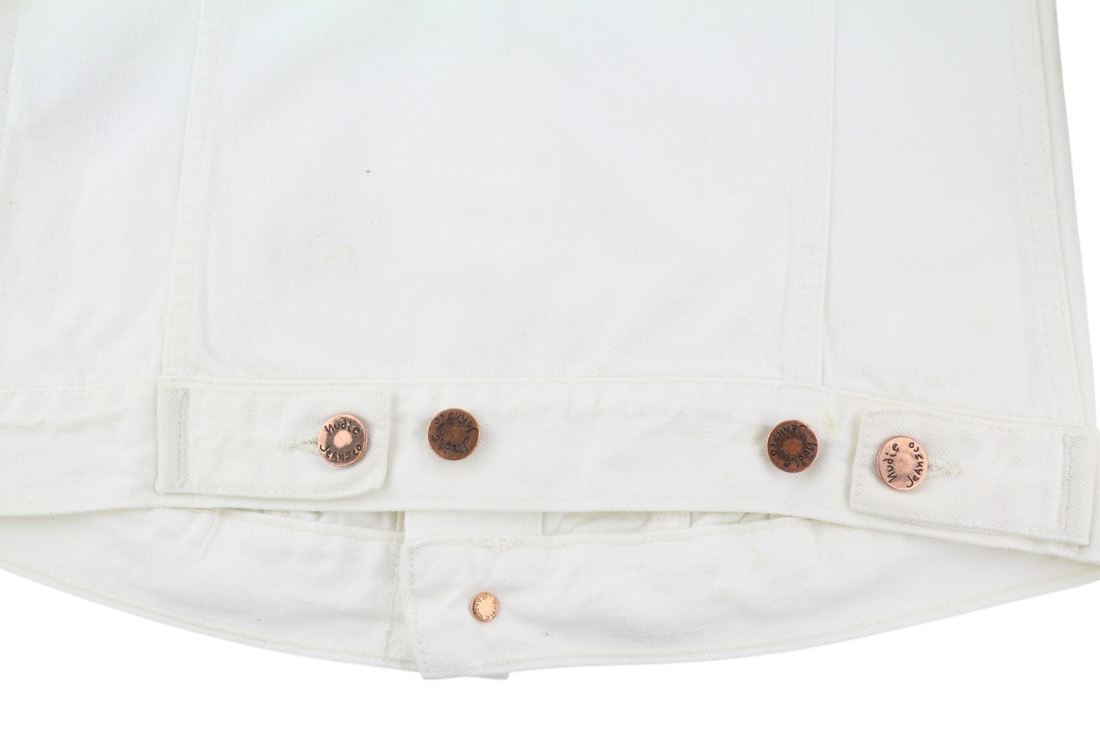 NUDIE JEANS Billy Men's Jacket XS Pitch White Worn Denim Buttoned