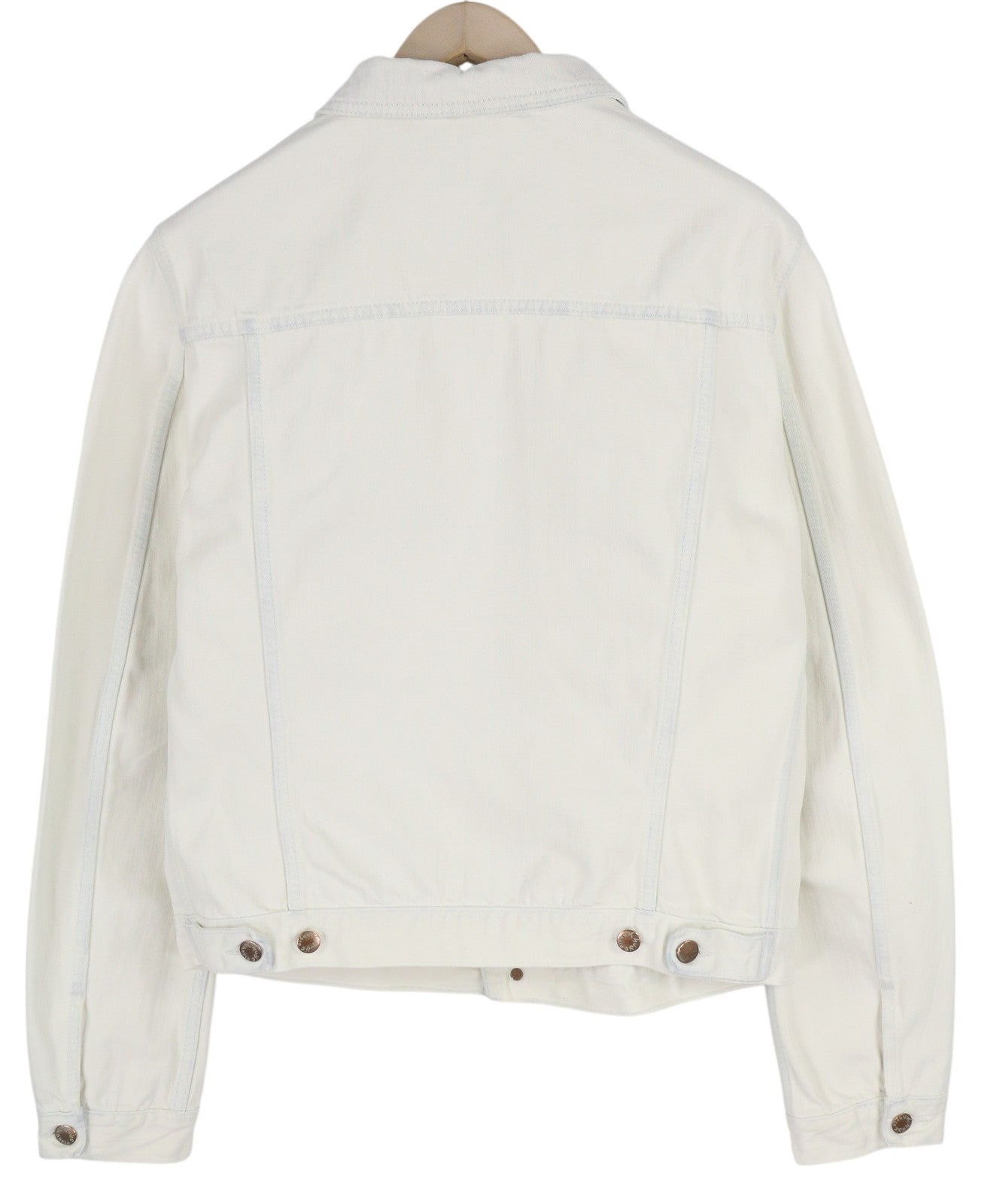 NUDIE JEANS Terry Men's Jacket XL White Denim Extreme Bleach Button