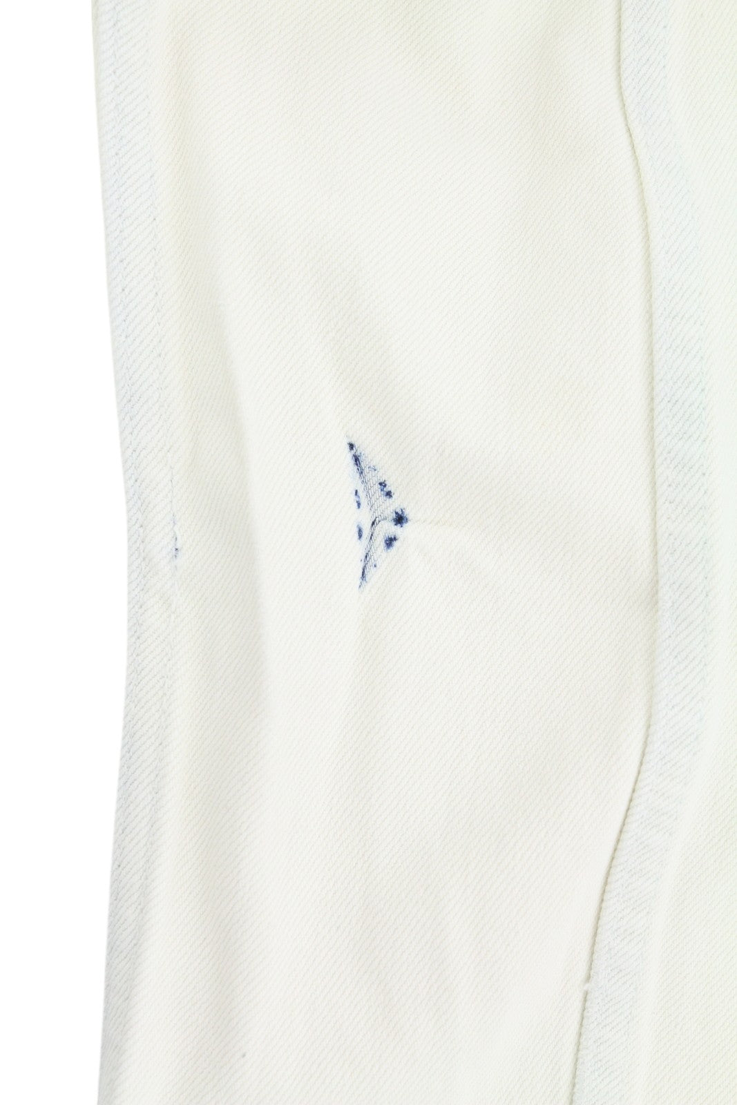 NUDIE JEANS Terry Men's Jacket L Bleached White Denim Polo Collar