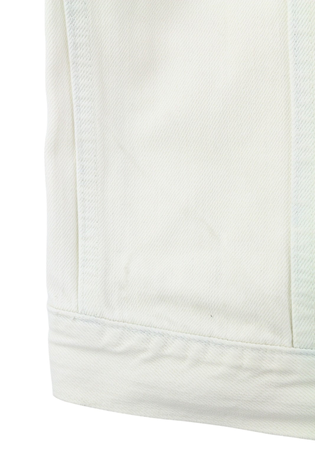 NUDIE JEANS Terry Men's Jacket L Bleached White Denim Polo Collar