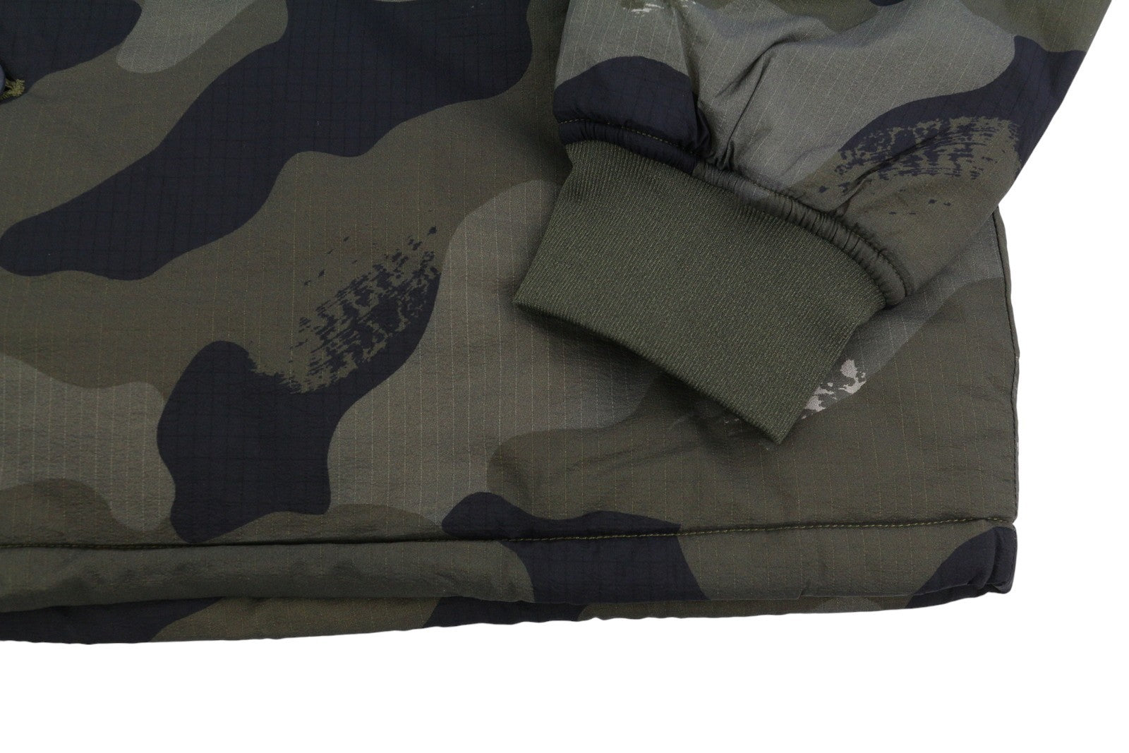 AIGLE Morister Men Jacket M Camouflage Padded Full Zip Button Up Bomber