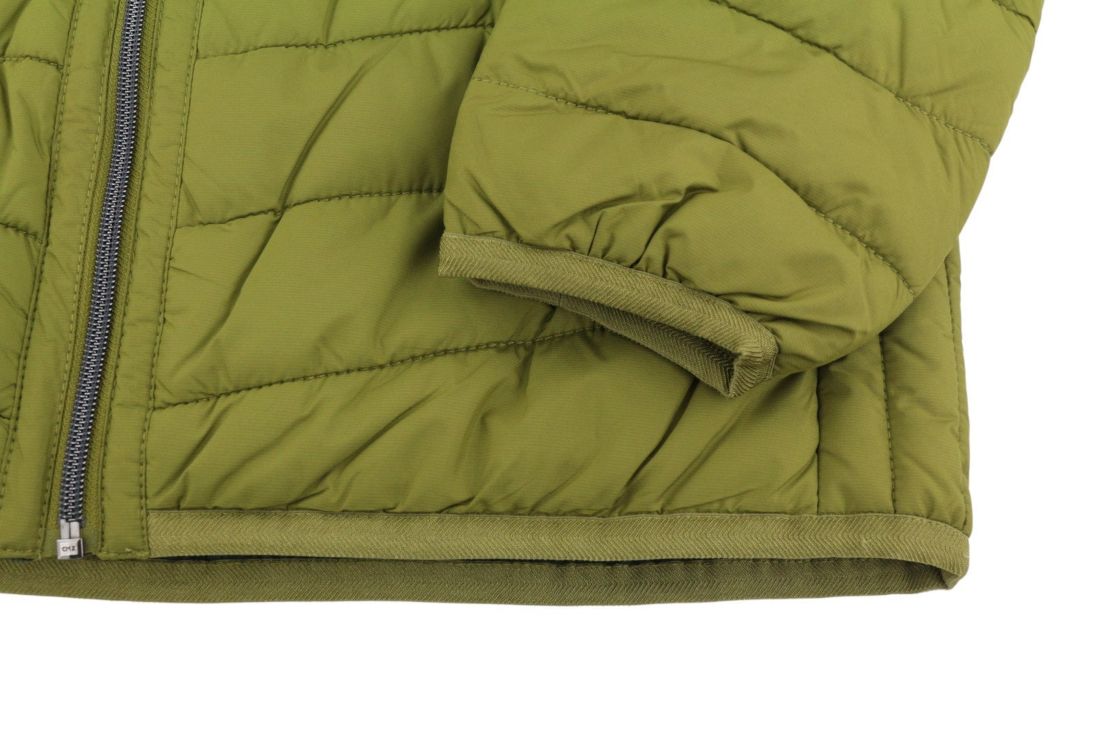 S.OLIVER Men Jacket XL Green High Neck Padded Quilted Full Zip Lightweight