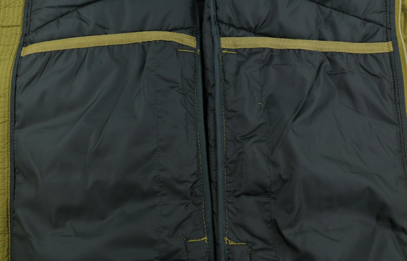 S.OLIVER Men Jacket XL Green High Neck Padded Quilted Full Zip Lightweight