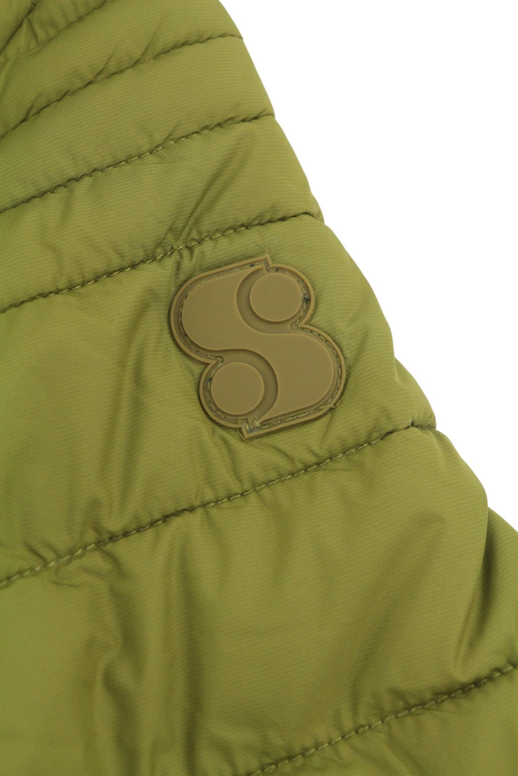 S.OLIVER Men Jacket L Green High Neck Padded Quilted Full Zip Lightweight