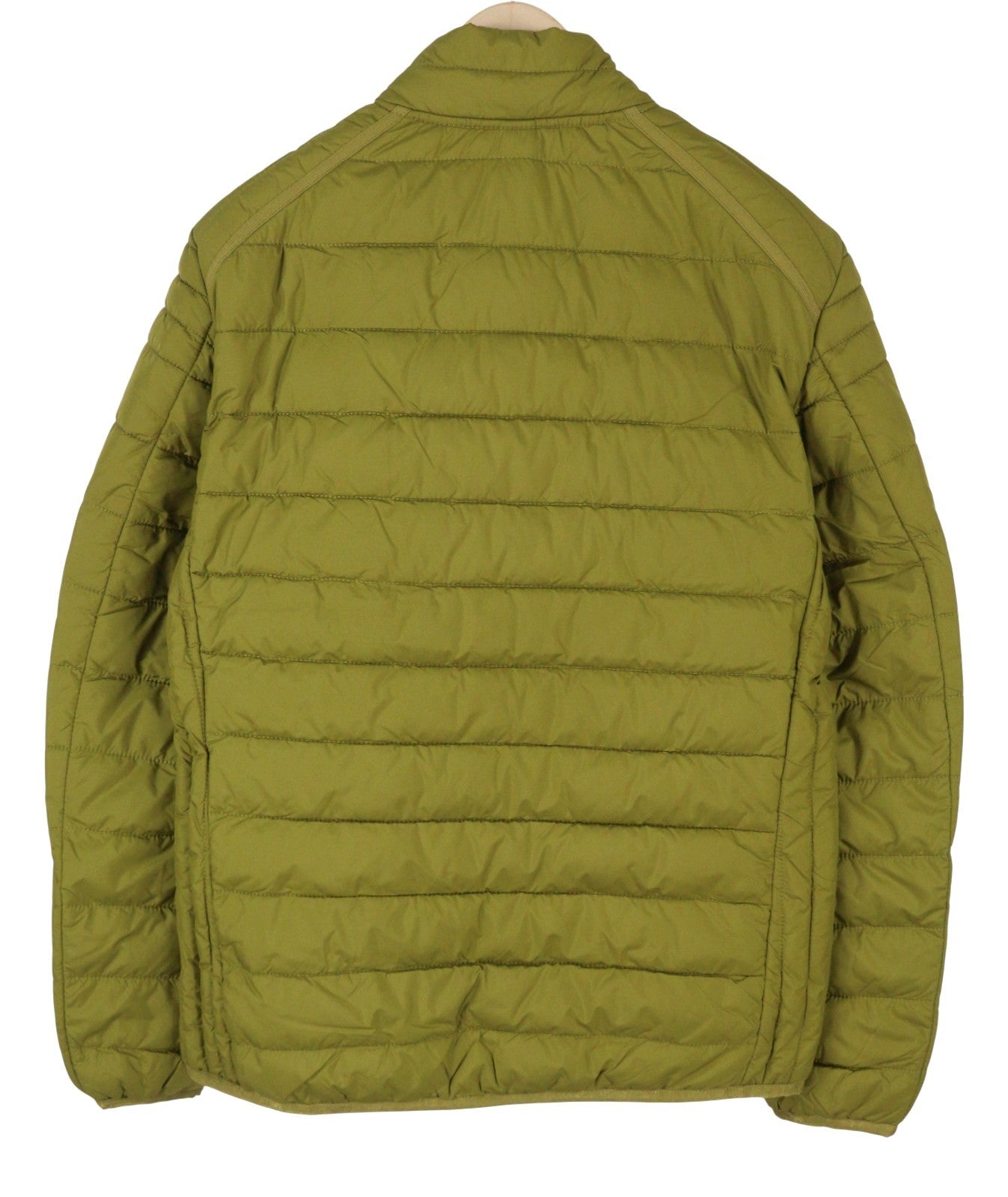 S.OLIVER Men Jacket L Green High Neck Padded Quilted Full Zip Lightweight