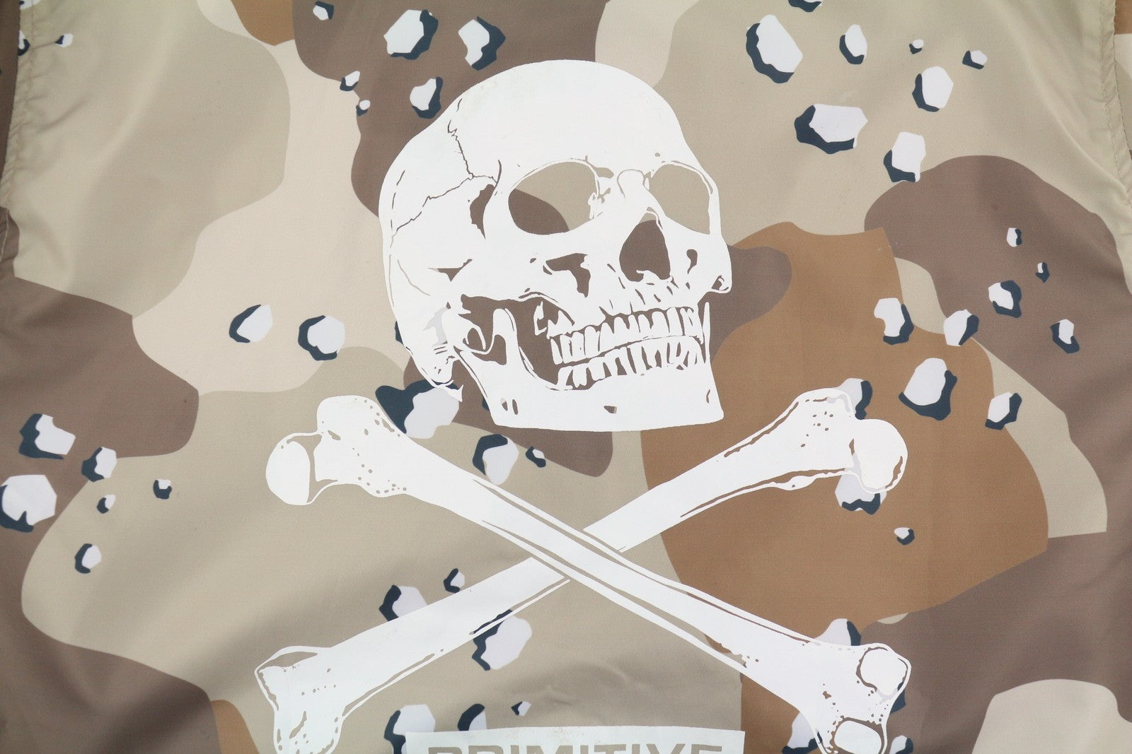 PRIMITIVE SKATEBOARDING Men Jacket L Brown Camouflage Hooded Zip Lightweight