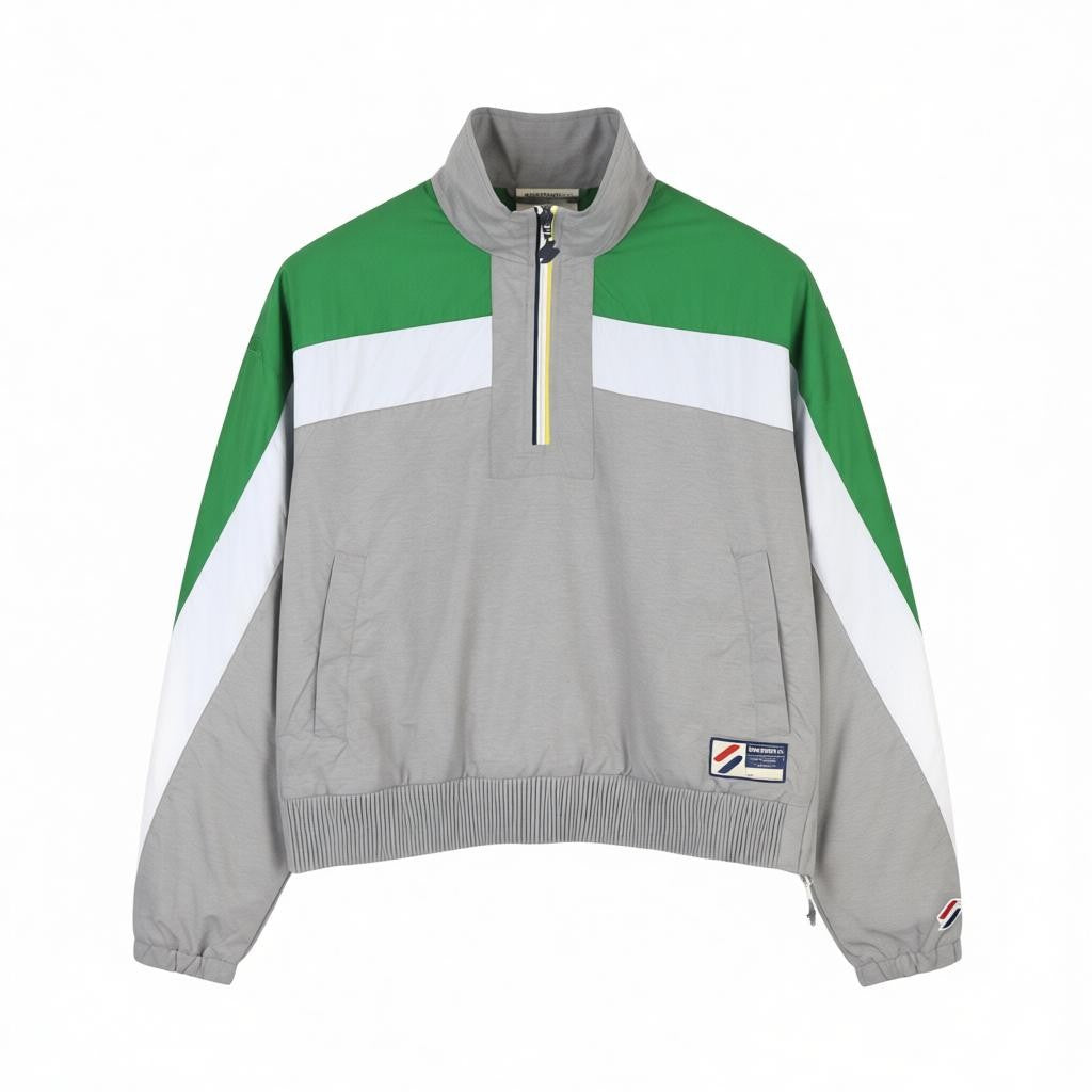 SUPERDRY Dolman Overhead Track Women Jacket M Grey Marl Half Zip Neck Anorak