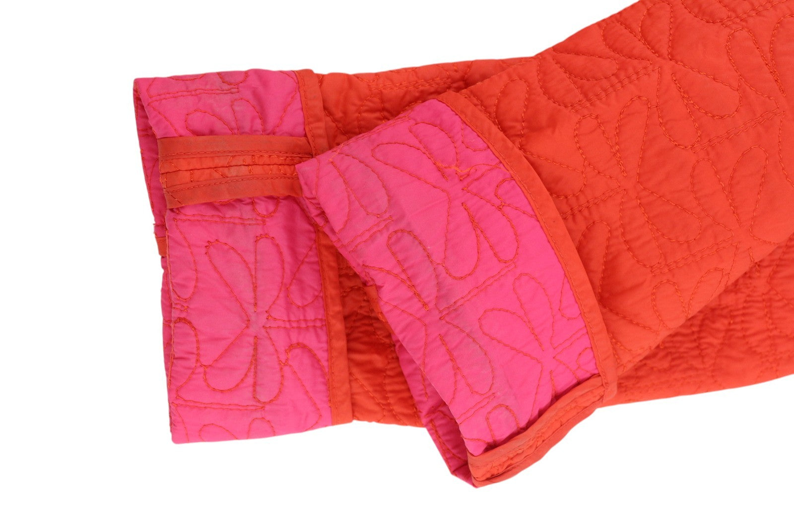 ARMANI JEANS Women's Jacket EU42 Orange Quilted Insulated Double Breasted