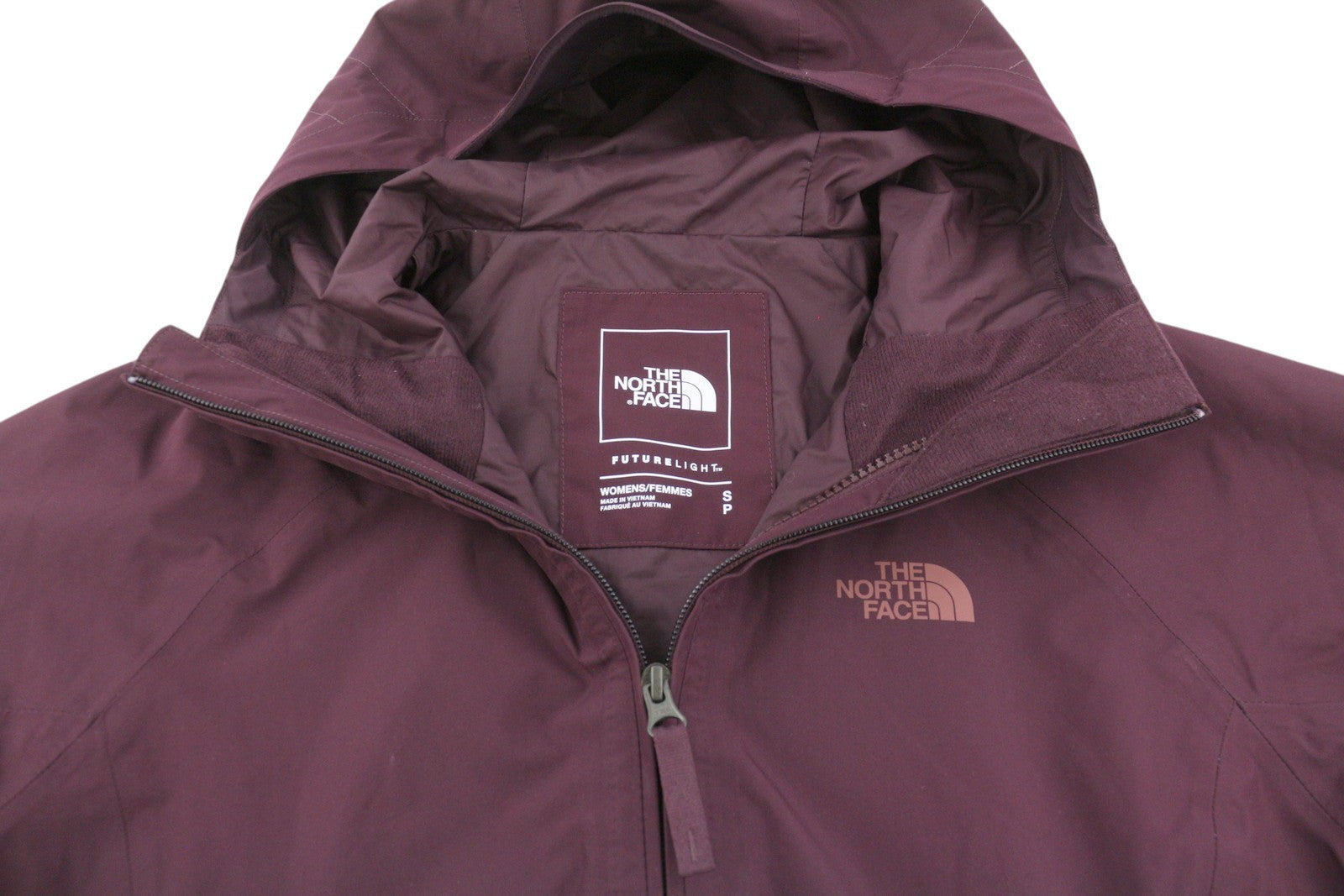 THE NORTH FACE Women's Jacket S Burgundy Hooded Drawstring FutureLight