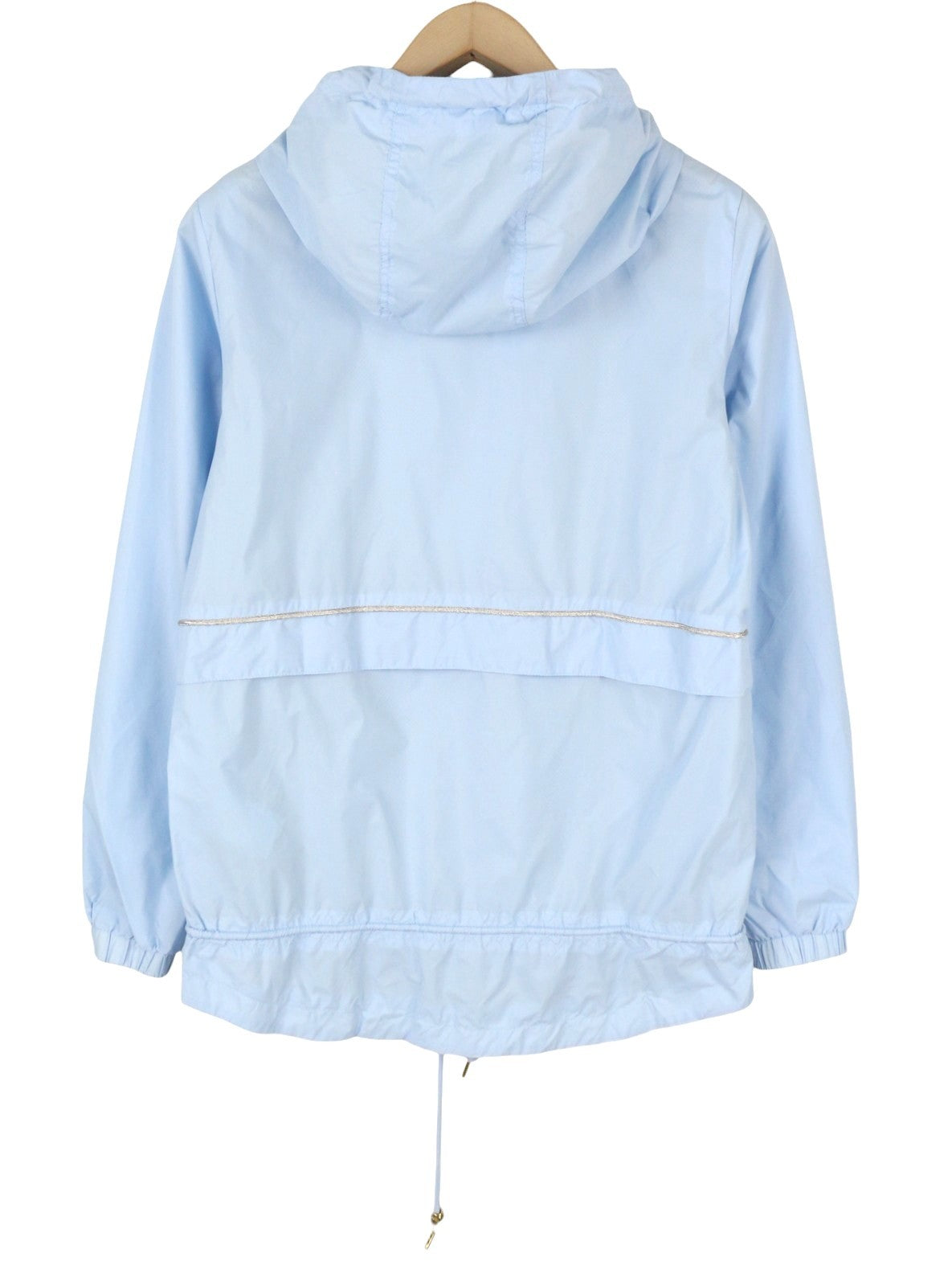 MYMO Women Jacket XS Light Blue Hooded Drawstring Waist Parka Lightweight