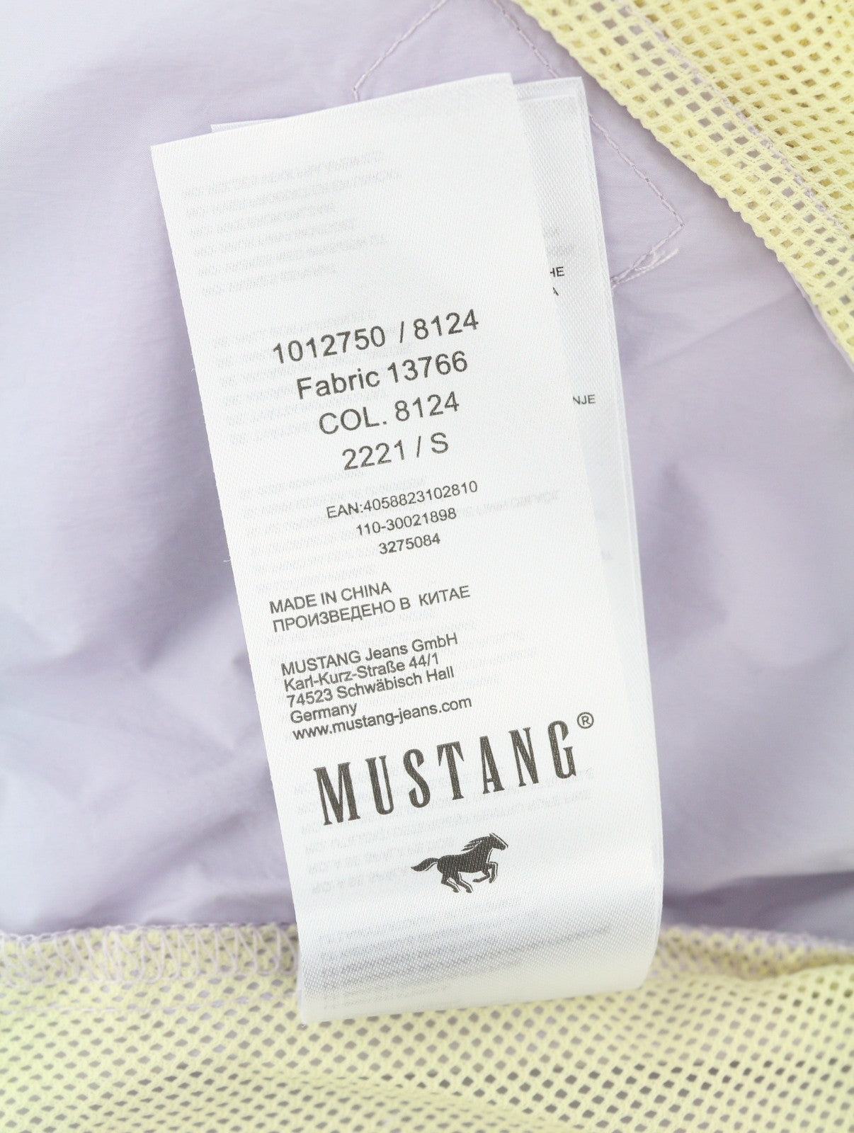 MUSTANG Hanna Light Women Jacket S Light Purple Hidden Hood Sport Lightweight