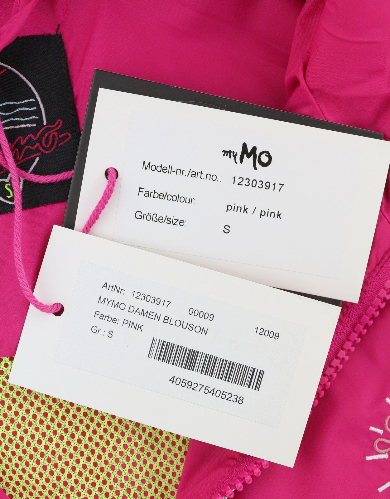 MYMO Women Jacket S Pink Mesh Lined High Neck Pockets Lightweight