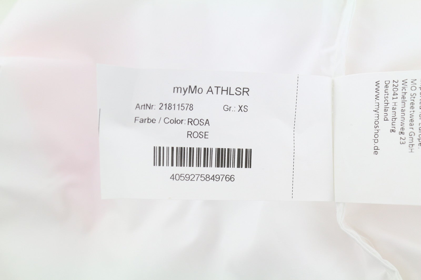 MYMO Athlsr Women Jacket XS Pink White Holographic Hooded Full Zip Lightweight