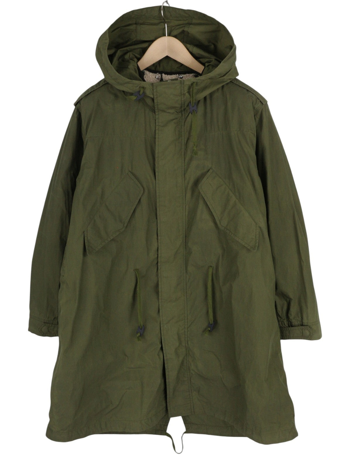 DIESEL W-Terry Women's Jacket M Green Hooded Parka Sherpa Lined RRP395