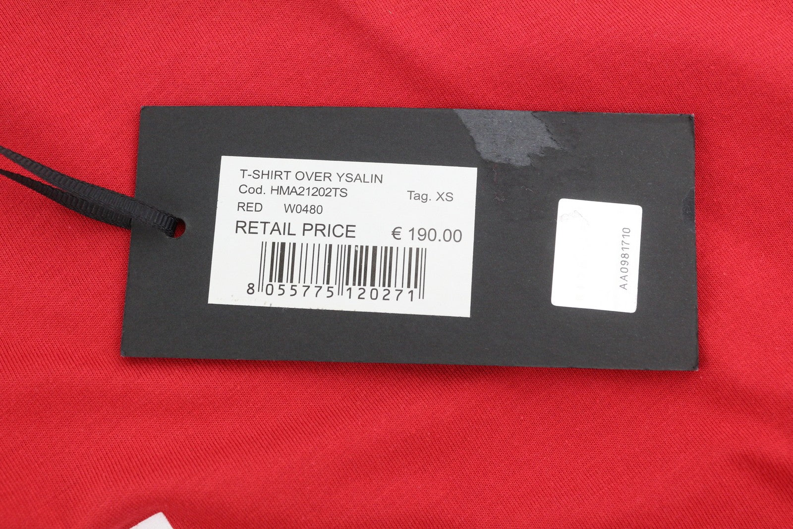 JOHN RICHMOND Over Ysalin Men's T-Shirt XS Red Crew Neck Logo Tee