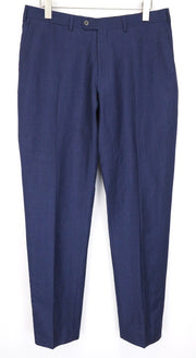SUITSUPPLY Brescia Men's Trousers UK42R Slim Blue Melange Wool Linen Formal
