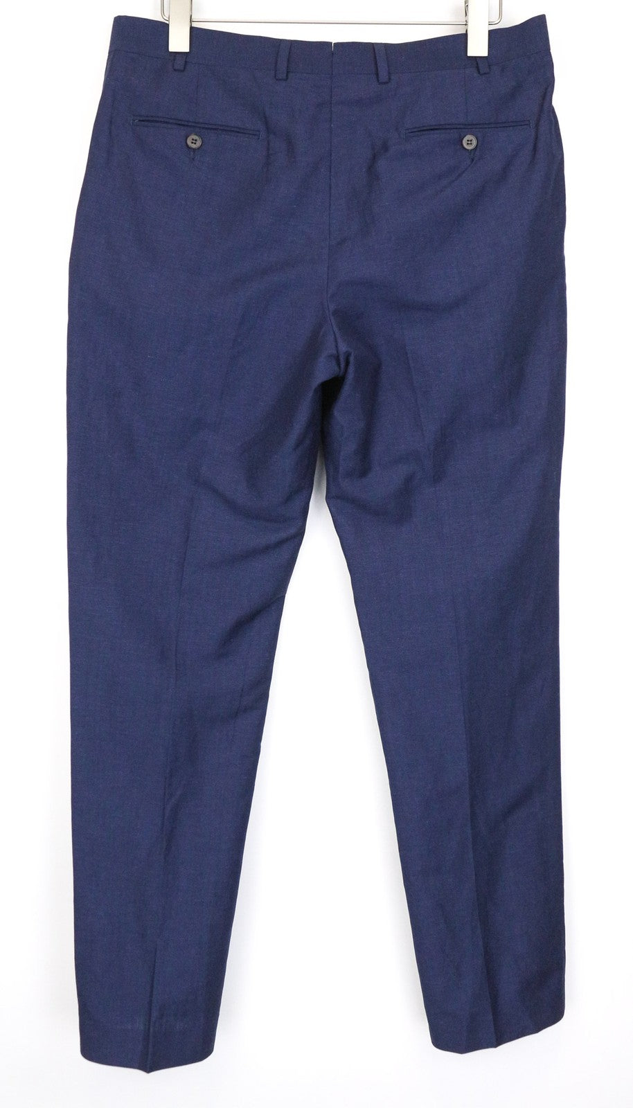 SUITSUPPLY Brescia Men's Trousers UK42R Slim Blue Melange Wool Linen Formal