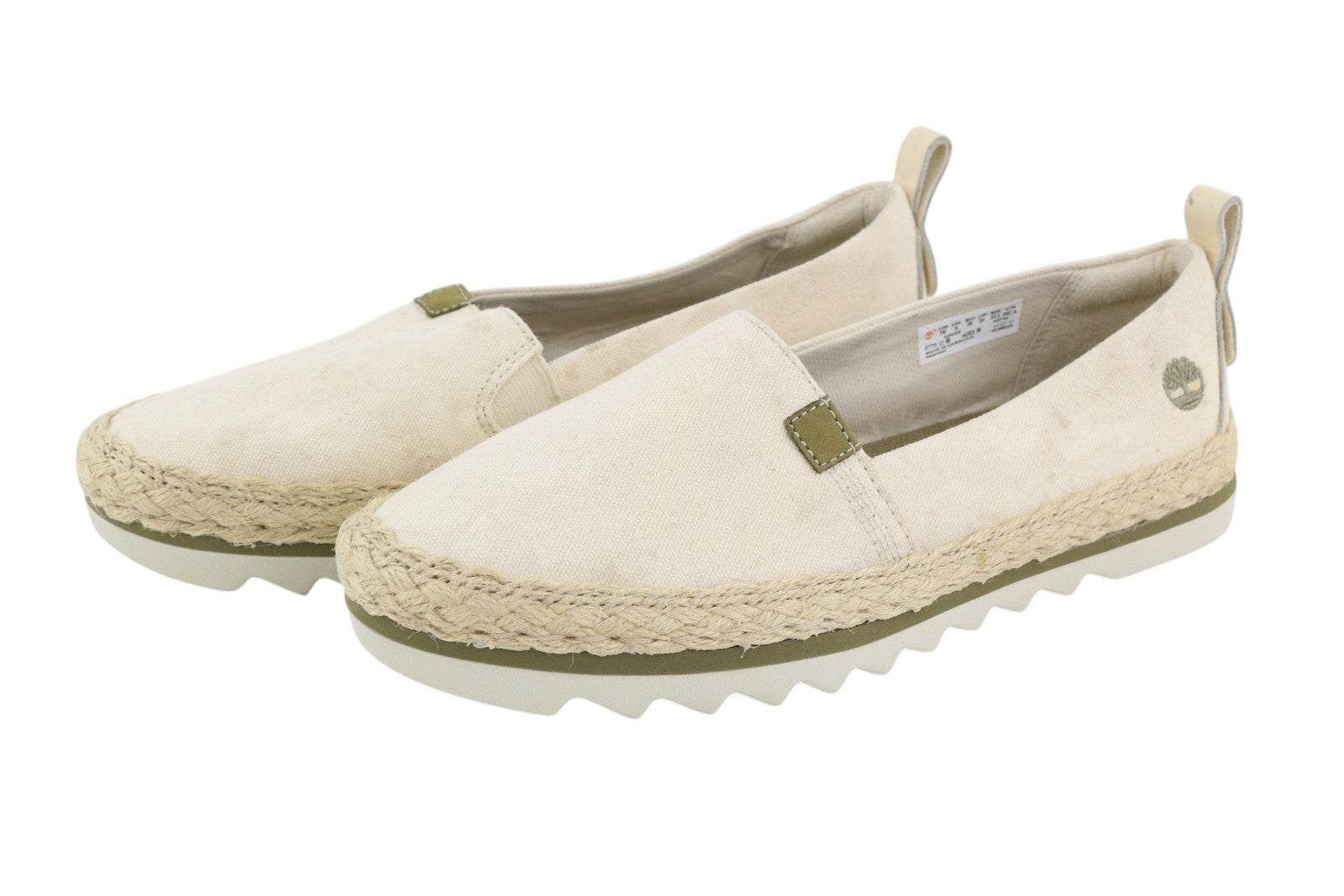 TIMBERLAND A24QW Women's Shoes EU38 Beige Espadrille Slip On Almond Logo