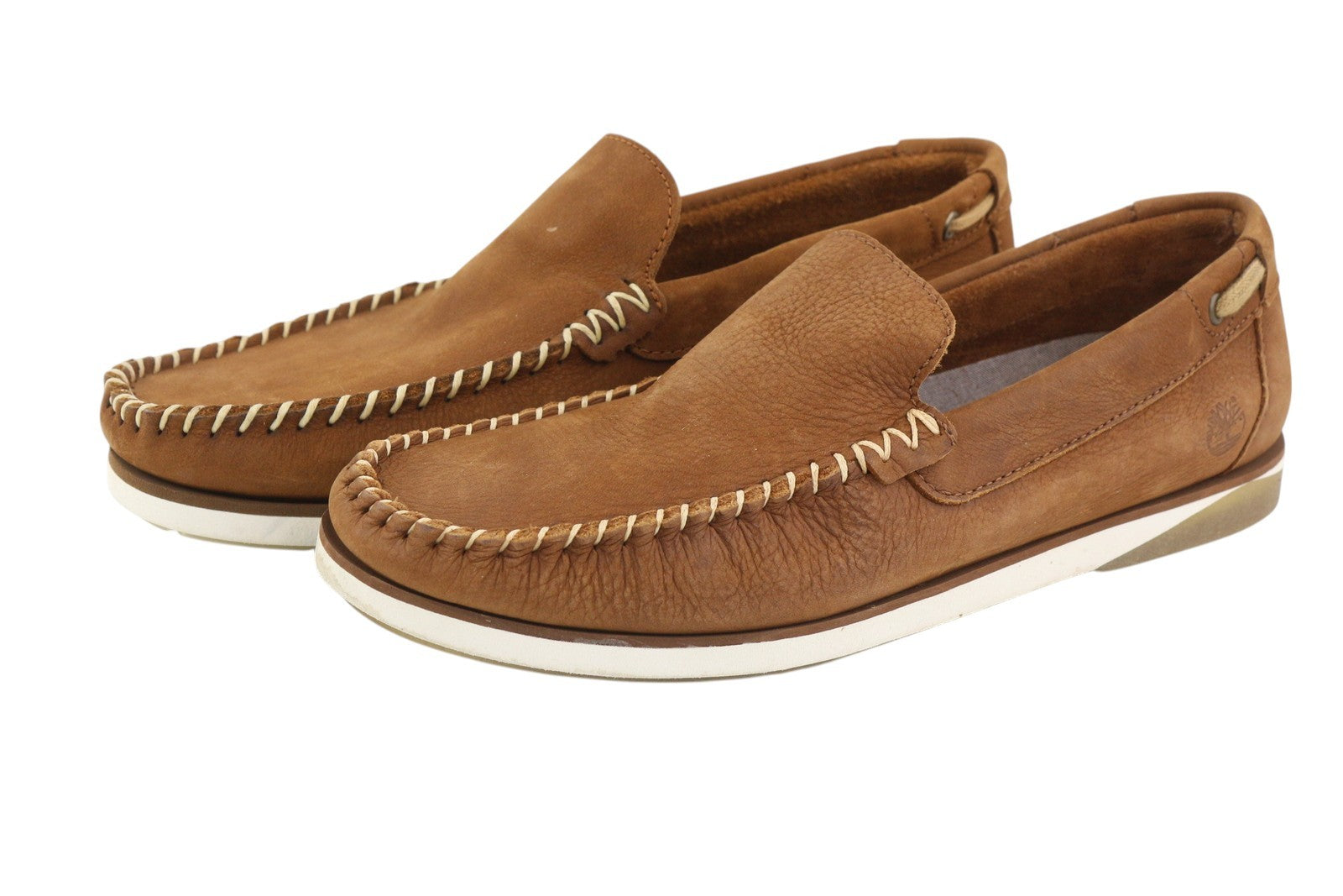 TIMBERLAND A2A92 Men's Shoes EU43 Brown Leather Boat Slip On Cloud Comfort