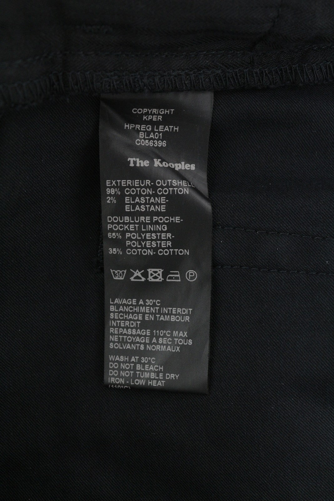 THE KOOPLES Men's Jeans W28 Black Waxed Finish Buttoned Slim Regular Fit