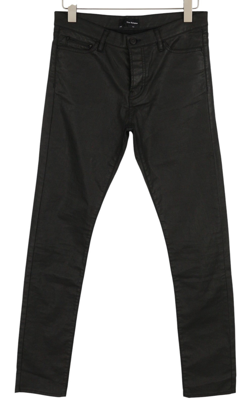 THE KOOPLES Men's Jeans W29 Black Coated Denim Button Fly Slim Logo