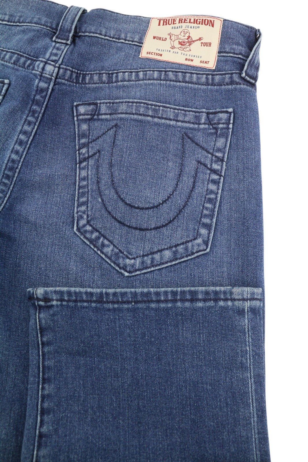 TRUE RELIGION Ricky Men's Jeans W32 Relaxed Straight Zip Fly Blue Denim