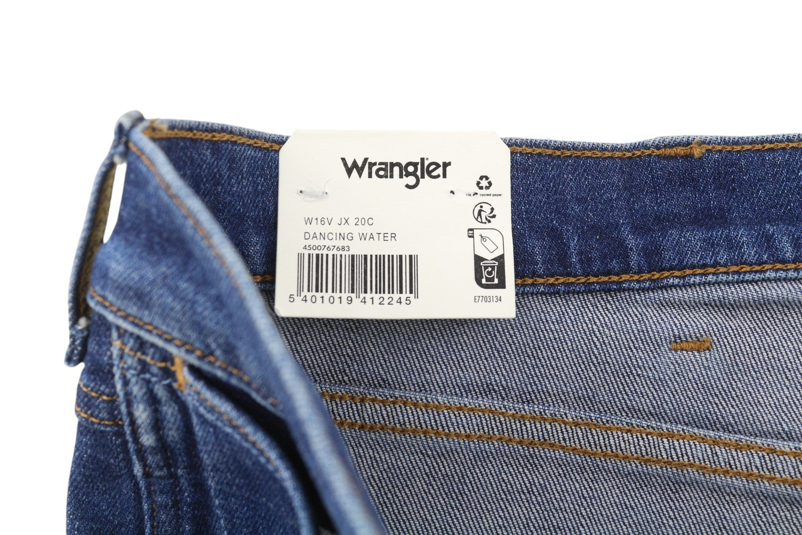 WRANGLER Frontier Men's Jeans W46/L32 Blue Wash Relaxed Straight Zip Denim