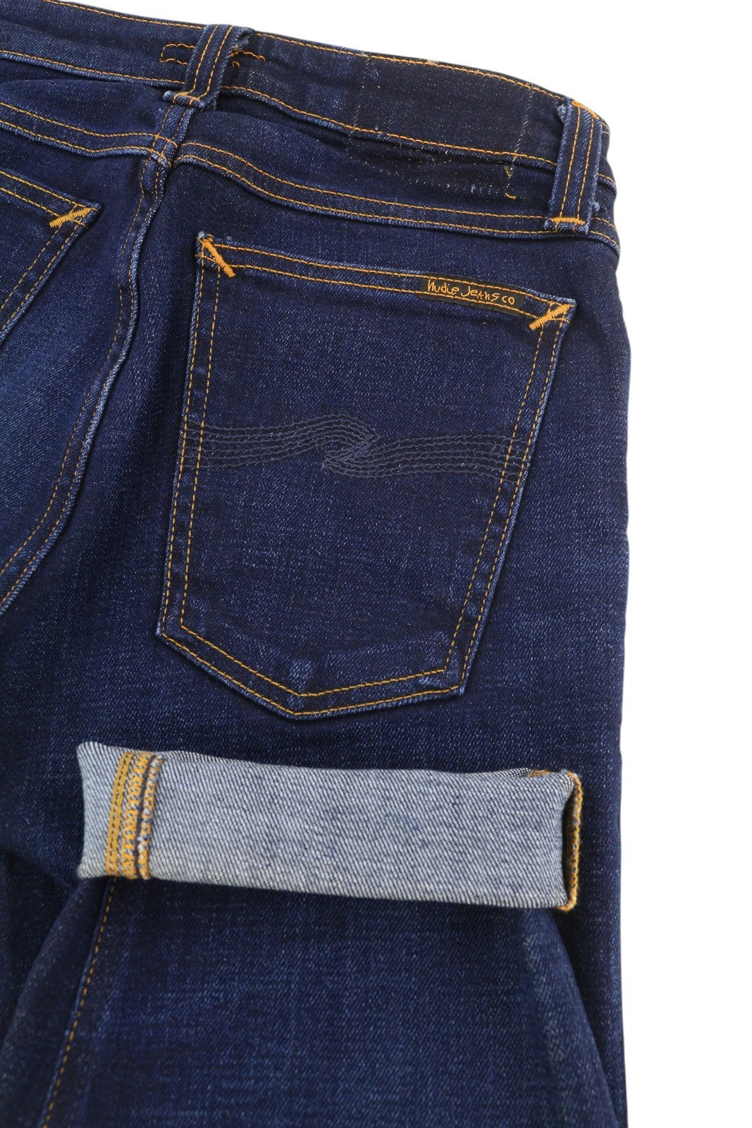 NUDIE JEANS Skinny Lin Women's Shorts W27 Blue Washed Stretch Denim Zip