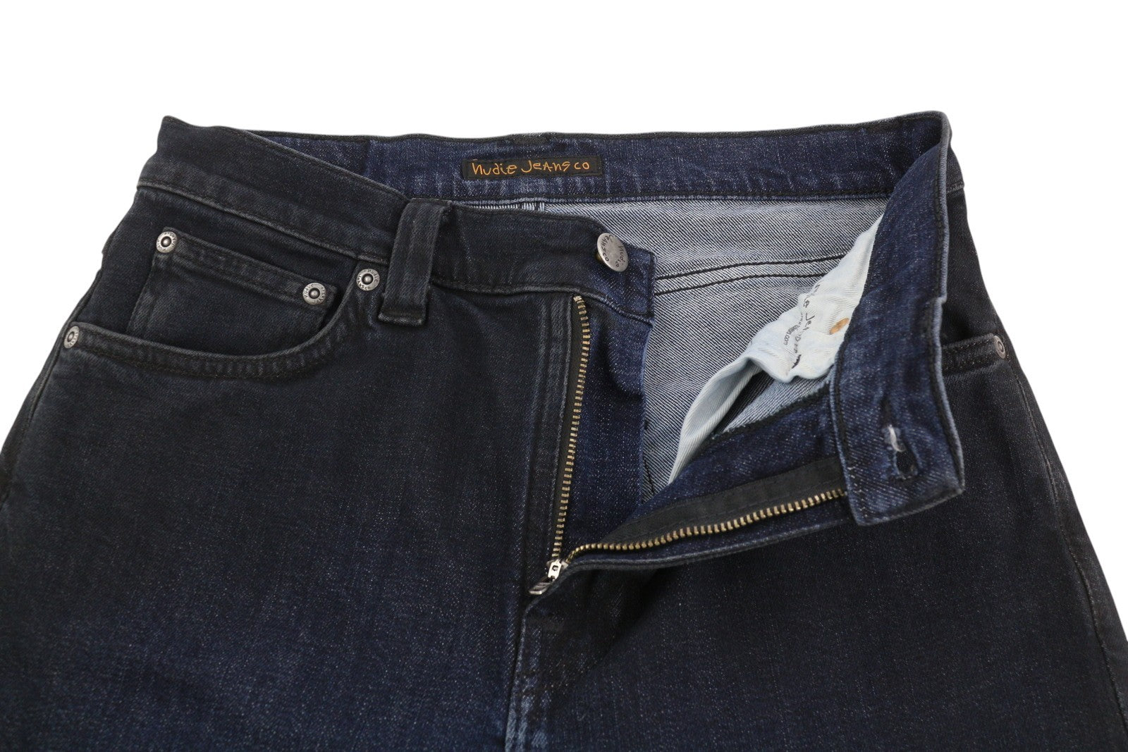 NUDIE JEANS Pipe Led Men's Shorts W29 Blue Washed Organic Denim Zip Fly