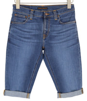 NUDIE JEANS Tube Kelly Men's Shorts W28 Blue Washed Organic Zip Denim