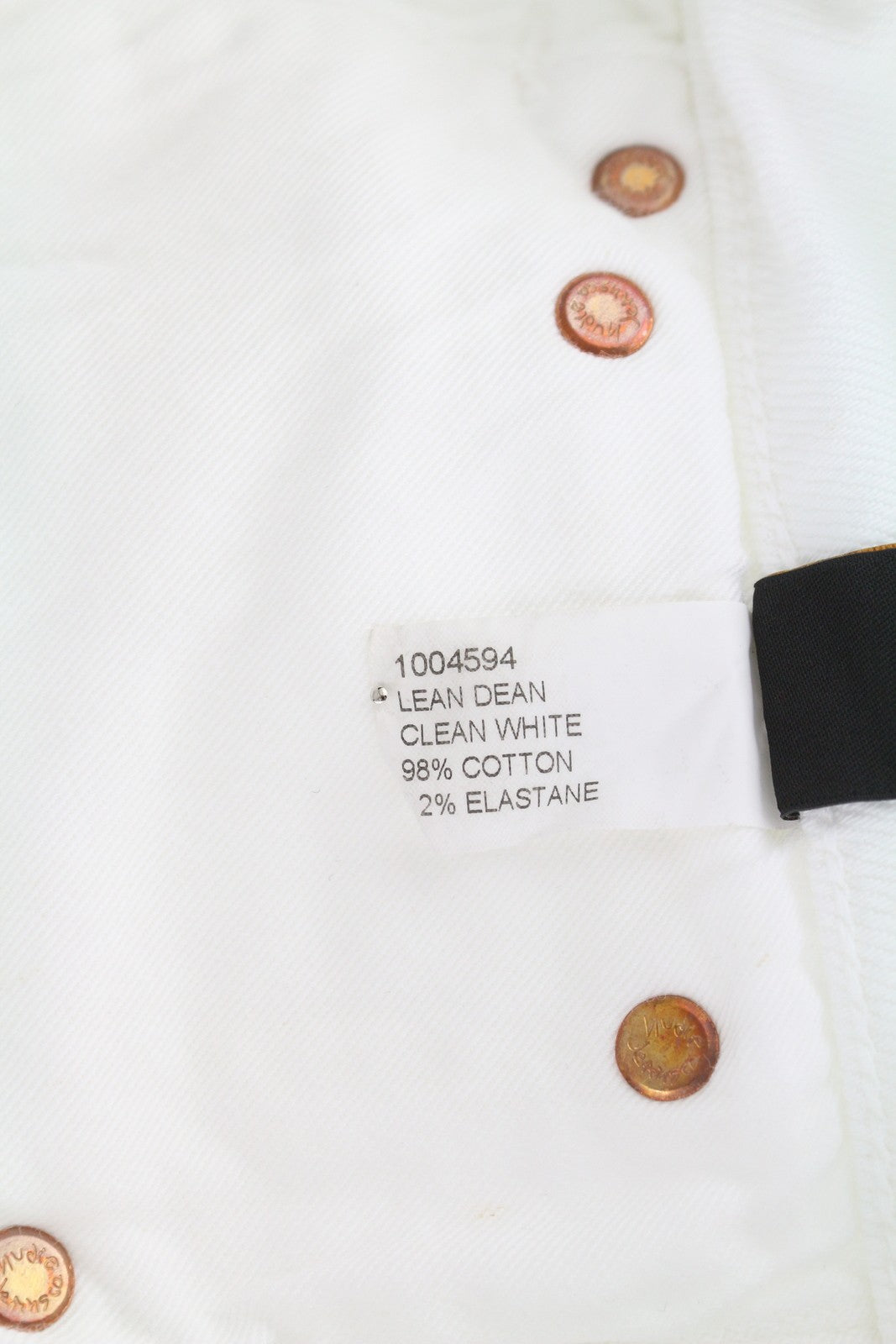 NUDIE JEANS Lean Dean Men's Shorts W29 White Denim Zip Fly Turn Up