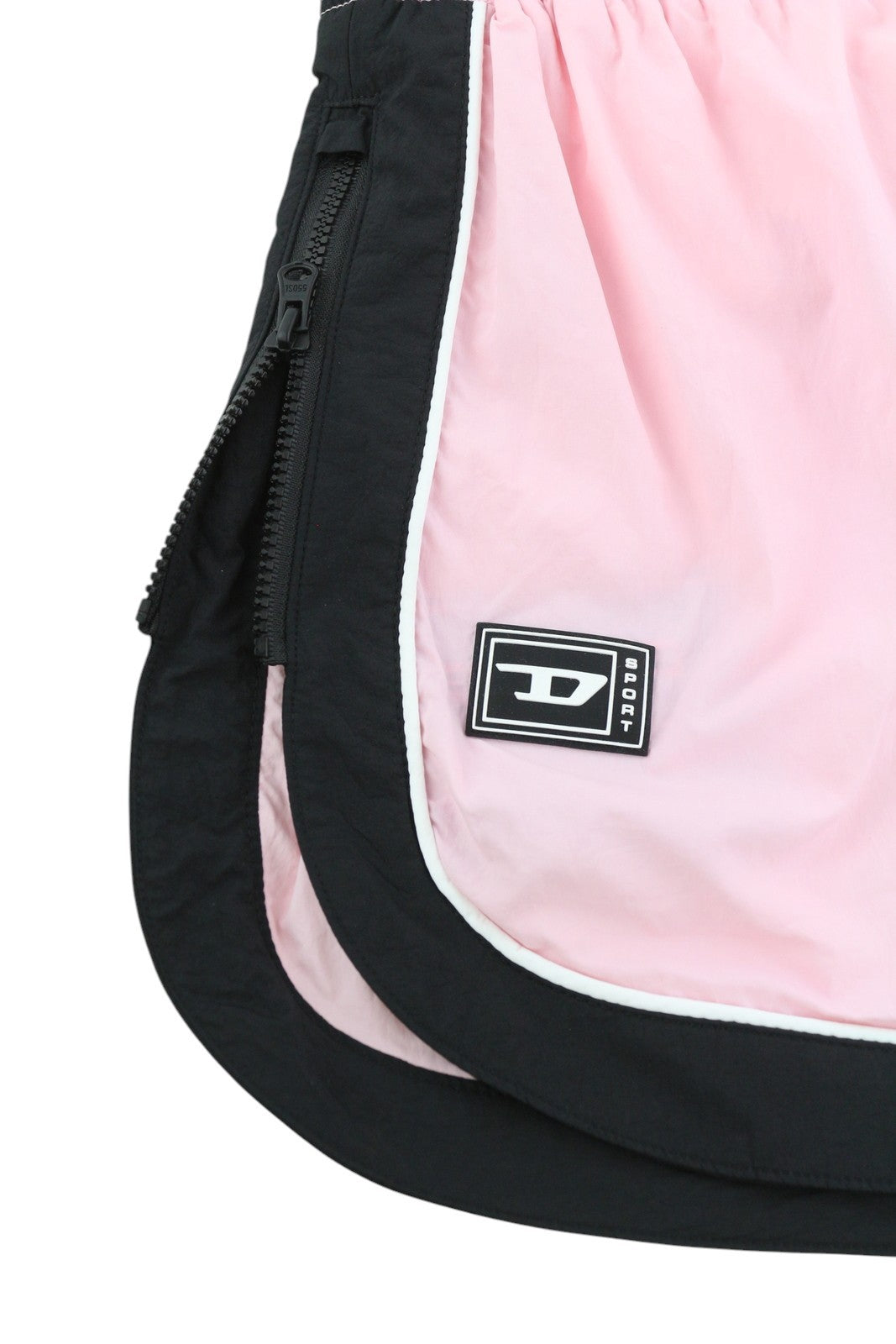 DIESEL Awwb-Eicy-Wt 12 Women's Shorts L Pink Elastic Waist Sports Logo