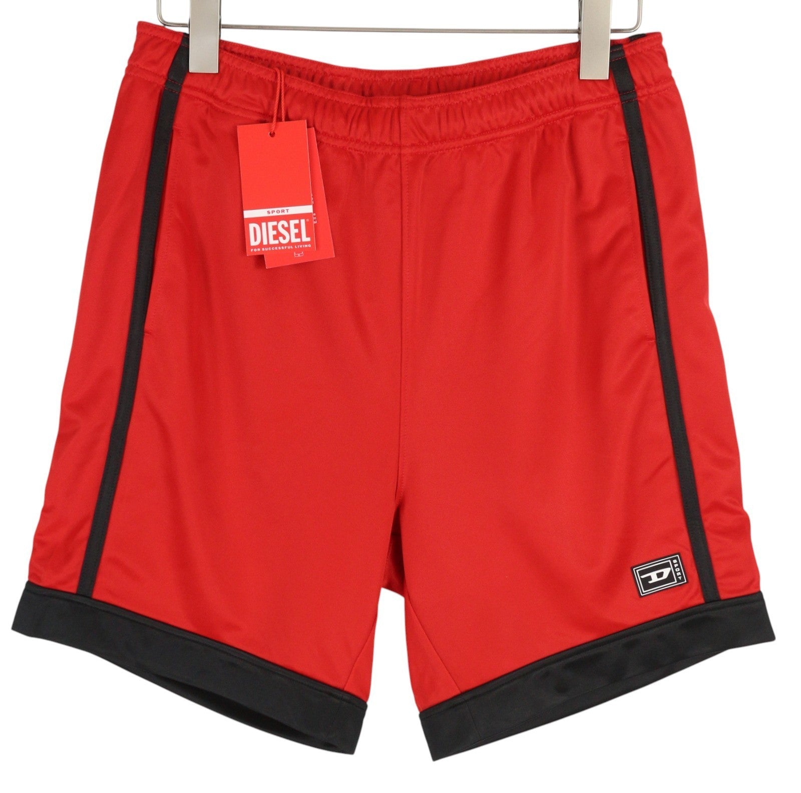 DIESEL Amsb-Stadiom-Wt13 Men's Shorts XL Red 55DSL Track Logo Waist