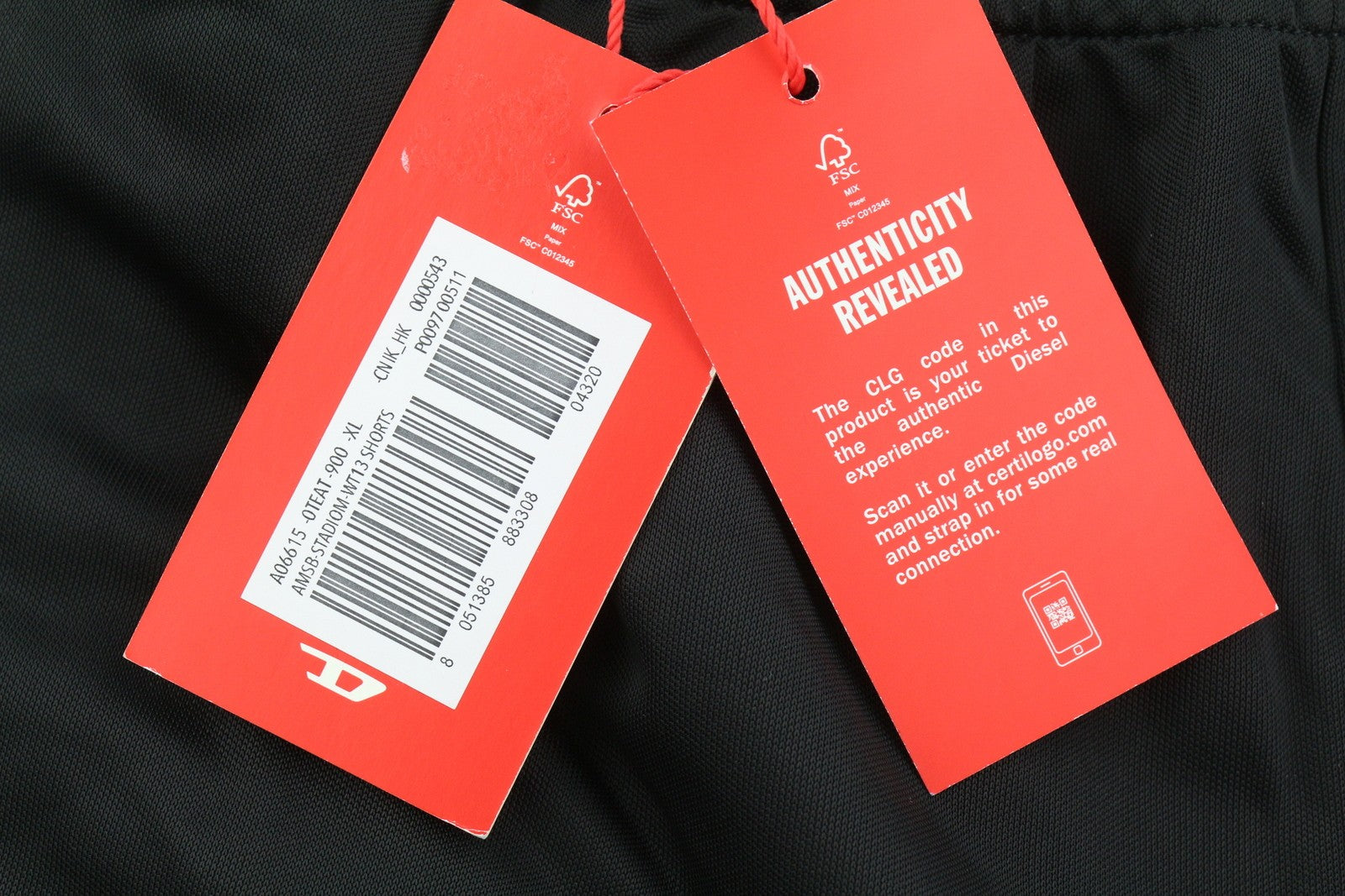 DIESEL Amsb-Stadiom-Wt13 Men's Shorts XL Black 55DSL Track Elastic Fit