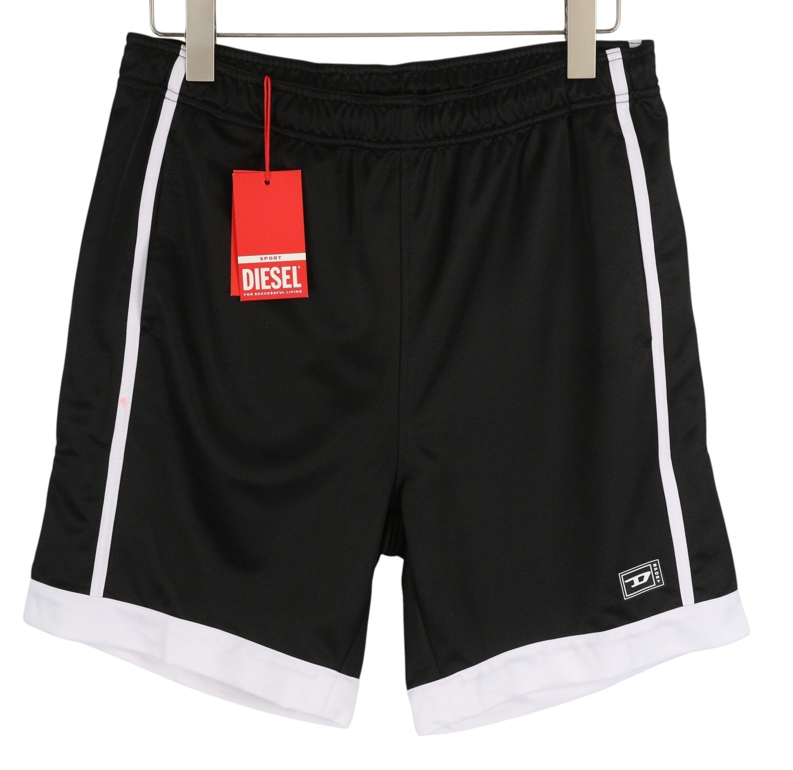 DIESEL Amsb-Stadiom-Wt13 Men's Shorts L Black 55DSL Sports Track Waist