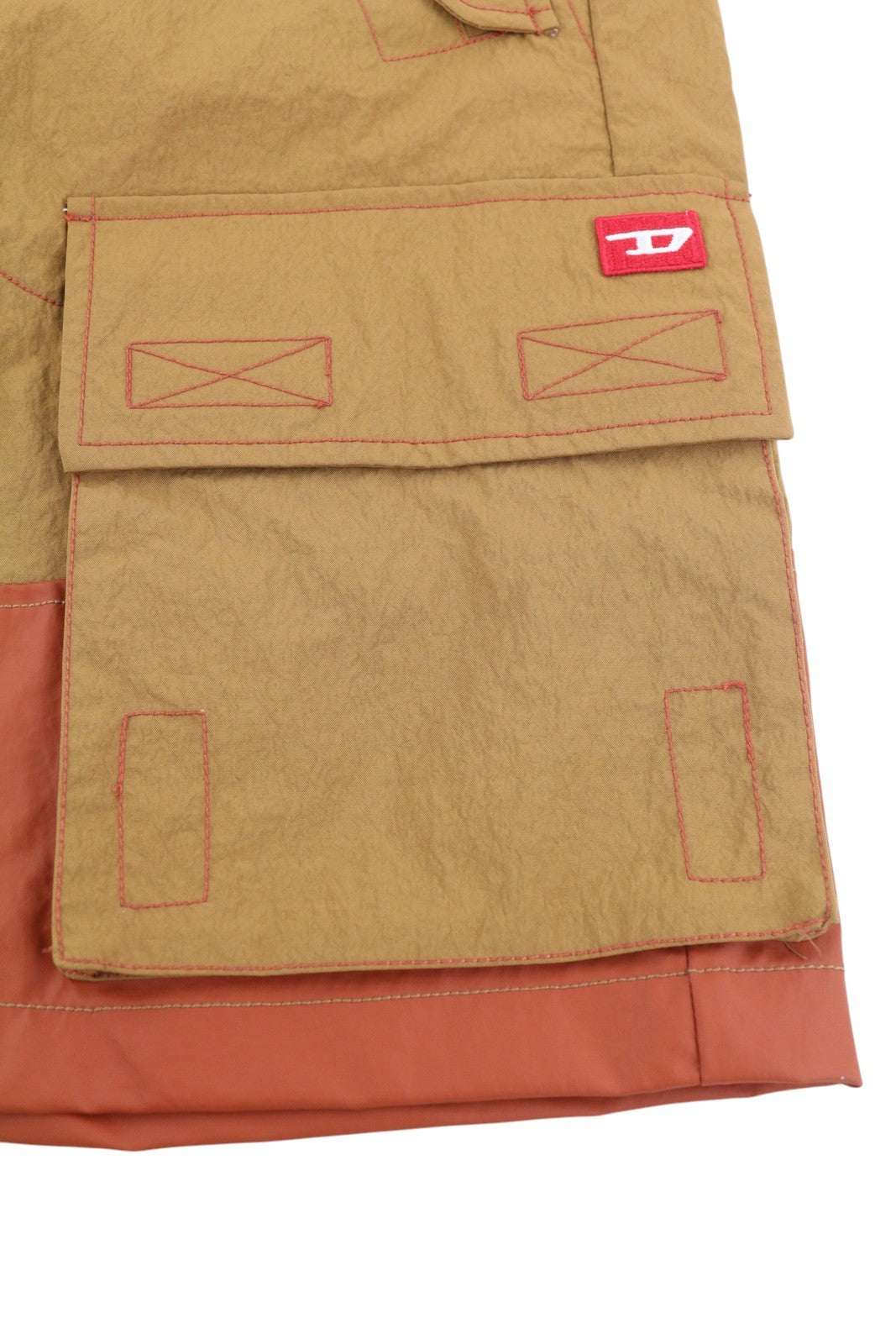 DIESEL P-Glary Men's Shorts W32 Brown Cargo Elastic Waist Utility RRP175