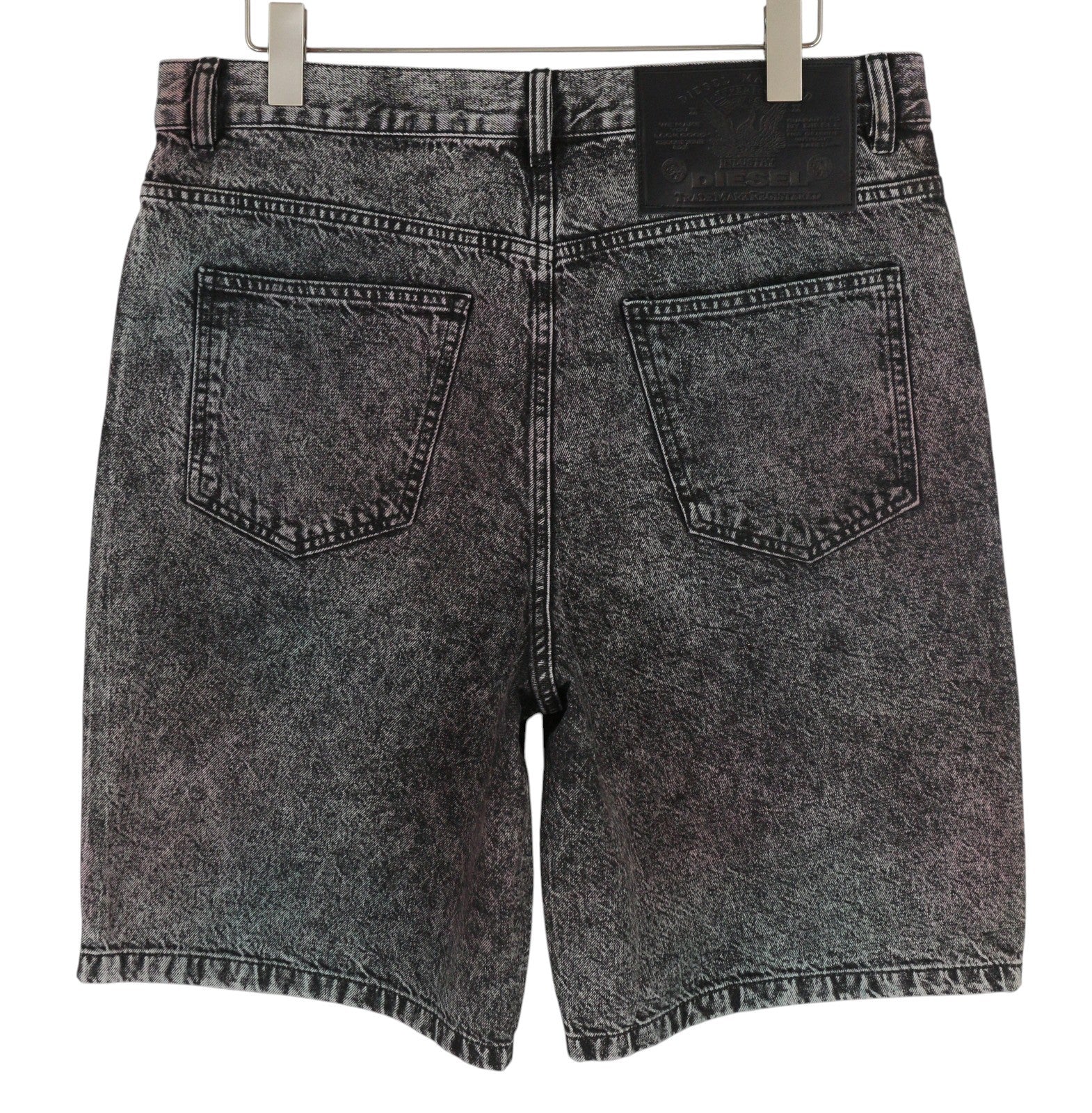 DIESEL D-Maxs-SP 0HBAQ Men's Shorts W34 Black Denim Marbled Shadow RRP150