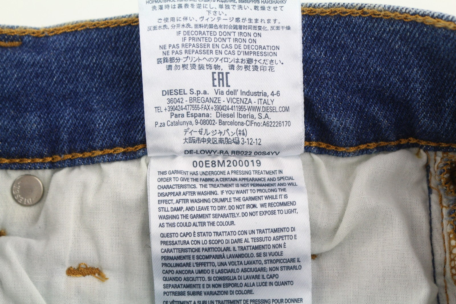 DIESEL De-Lowy-Ra RB022 Women's Shorts W25 Blue Washed Denim Distressed