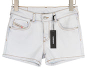 DIESEL De-Lyla 09C06 Women's Shorts W26 Light Blue Denim Zip Logo Casual Fit