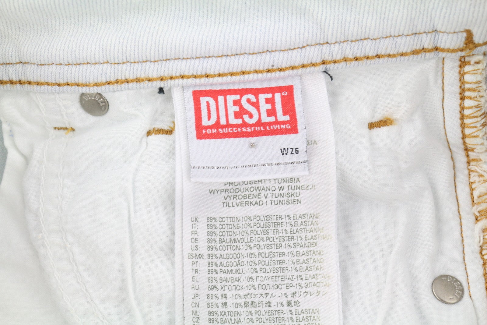 DIESEL De-Lyla 09C06 Women's Shorts W26 Light Blue Denim Zip Fly Pocketed