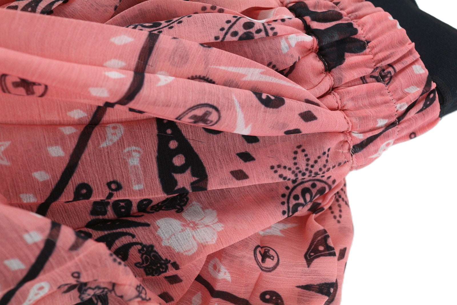 DIESEL O-Pliz Women's Skirt M Pink Pleated Pattern Double Waist Logo