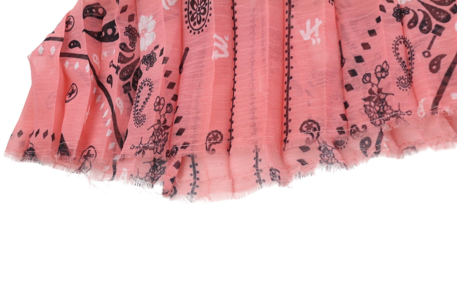 DIESEL O-Pliz Women's Skirt M Pink Pleated Pattern Double Waist Logo