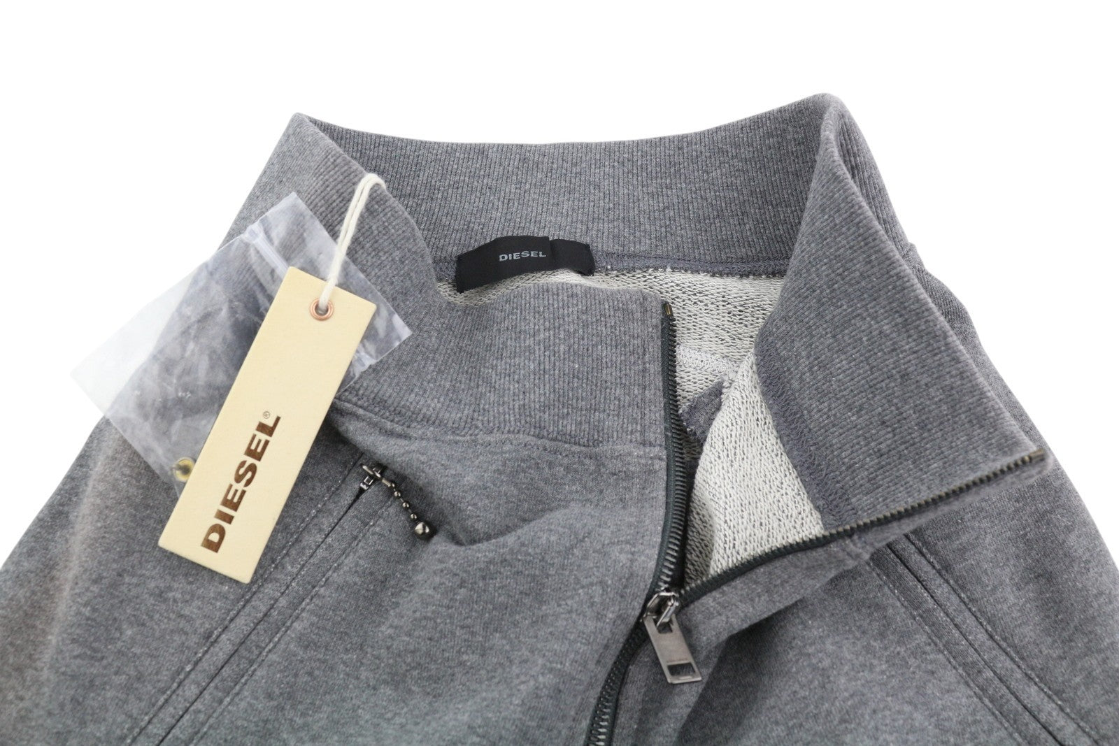 DIESEL O-Vita Women's Skirt W27 Grey Melange Pencil Zip Pocket Mini