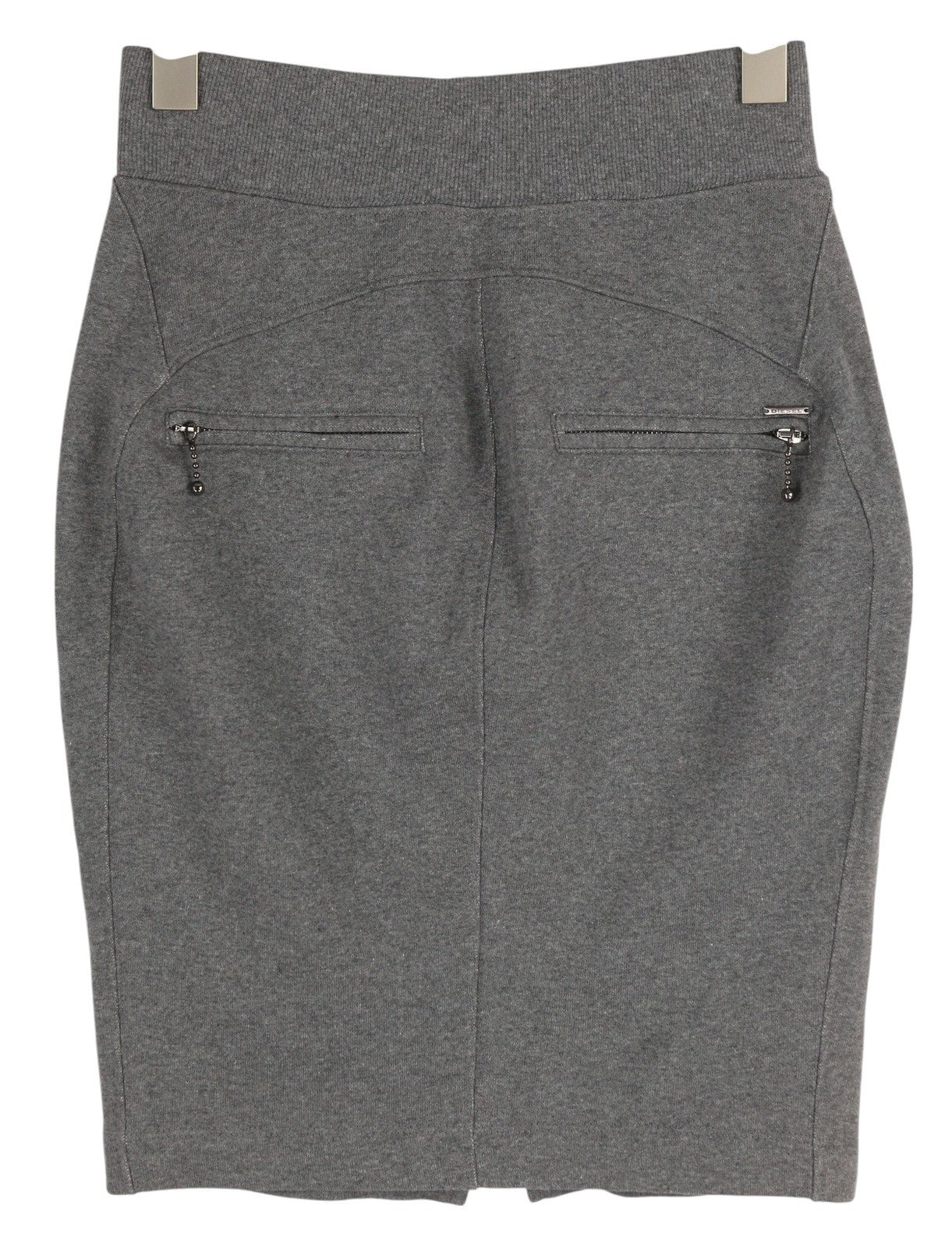 DIESEL O-Vita Women's Skirt W29 Grey Melange Pencil Shape Zip Pockets