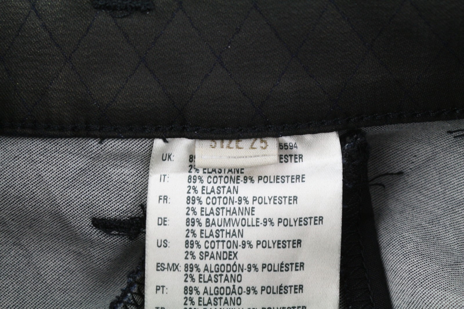 DIESEL De-Frank 0668Z Women's Skirt W25 Black Glitter Finish Pencil Skirt