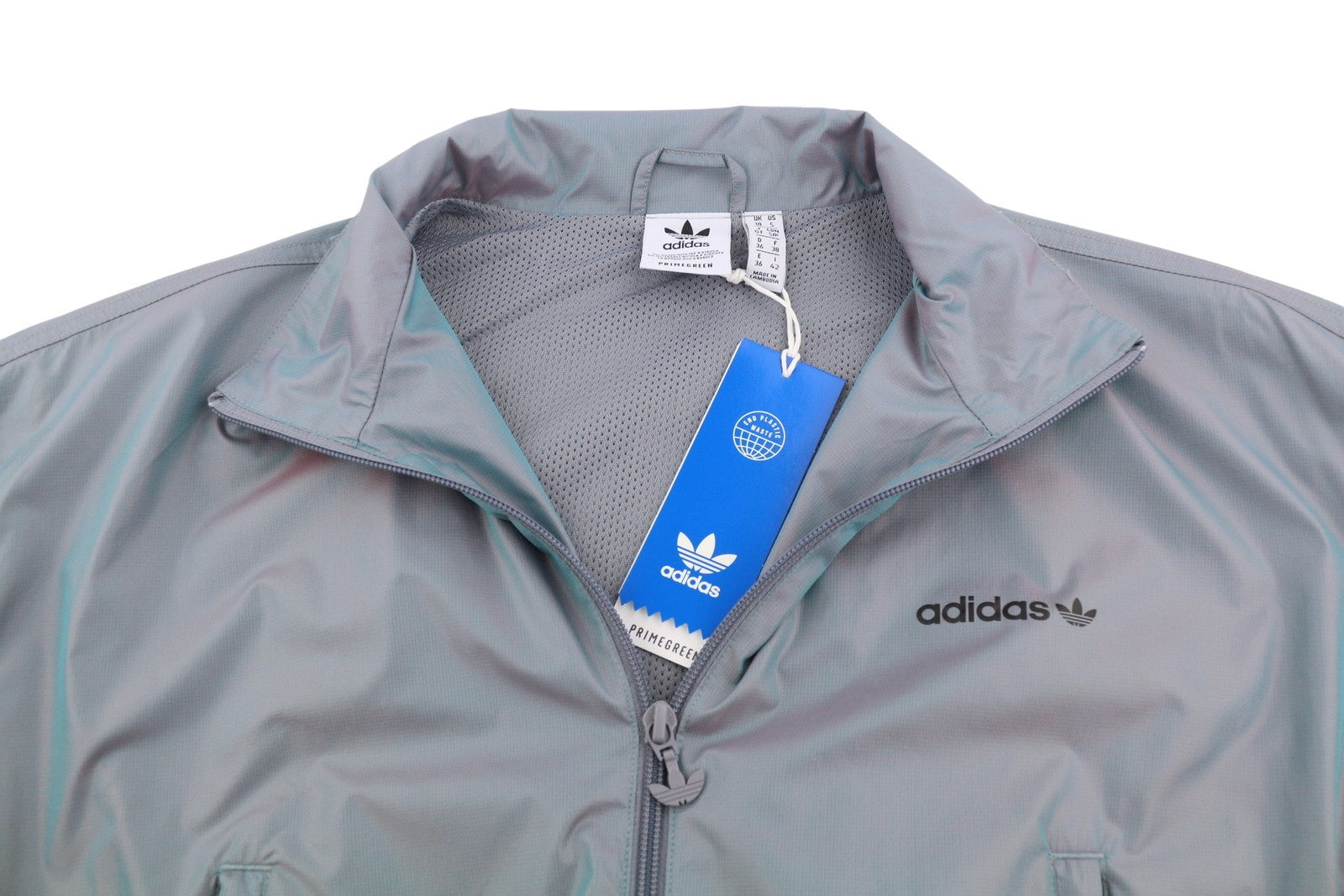 ADIDAS Adicolor Iridescent Track Women Jacket S Prime Green Holographic Crop