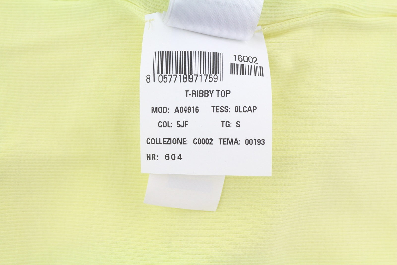 DIESEL T-Ribby Women's T-Shirt S Yellow Cropped Stretch Short Sleeve